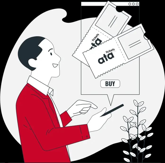 Користувач купує автобусні квитки онлайн на сайті ATA Tickets